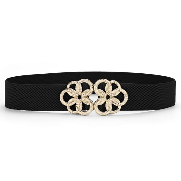 Retro Womens Crystal Elastic Belt Metal Interlock Buckle Waist Stretchy Cinch Belt for Dress Retro Womens Crystal Elastic Belt Metal Interlock Buckle Waist Stretchy Cinch Belt for Dress